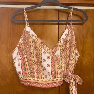 Chic Boho Pink and Orange Crop Top
